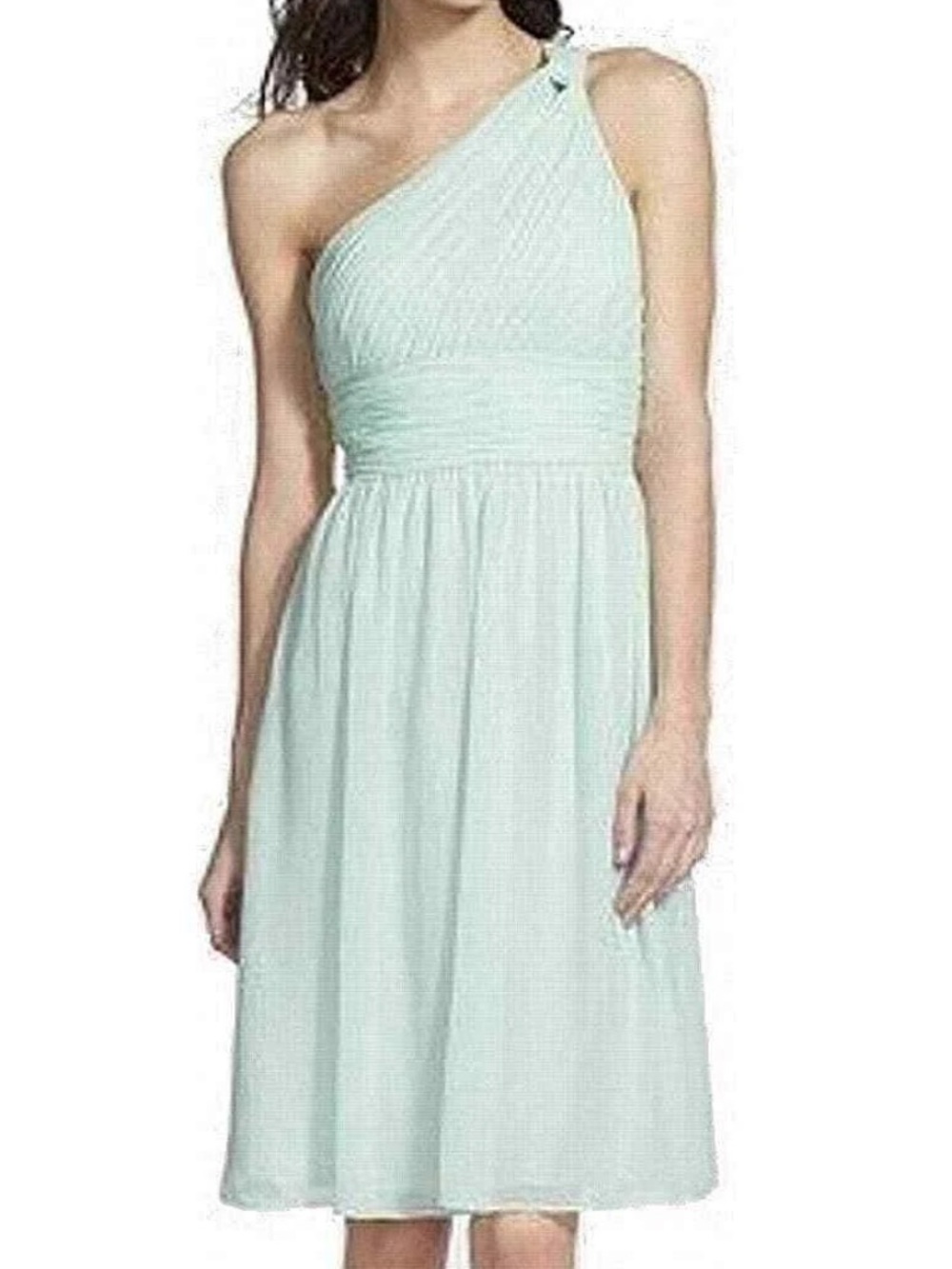 Donna Morgan Mint One Shoulder Bridesmaid Dress Size 8 Wedding Guest Formal - Picture 2 of 8